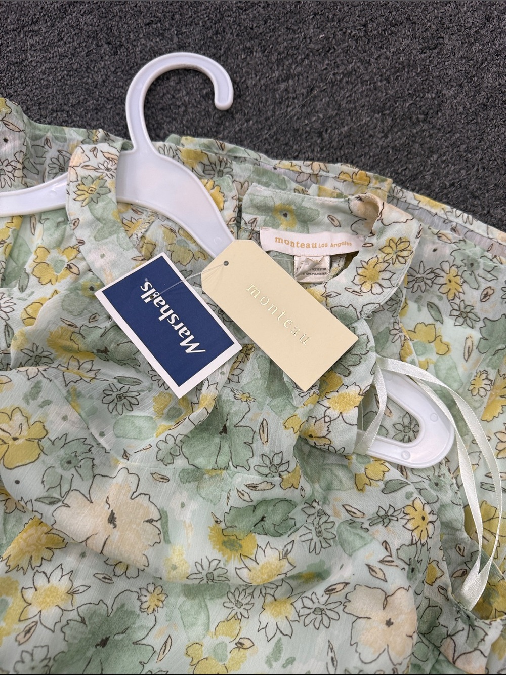 Monteau Floral Halter Dress - Green & Yellow - Picture 2 of 2